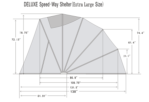 dimension of deluxe speedway shelter