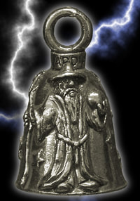 Wizard holding orb bell