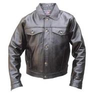 Denim style buffalo leather jacket