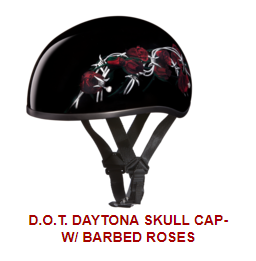 helmet with barbed wire and roses design