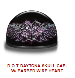 helmet with tribal wings and heart design