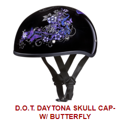 Helmet with lacy butterfly graphics