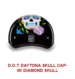 Helmet with sugar skull graphic