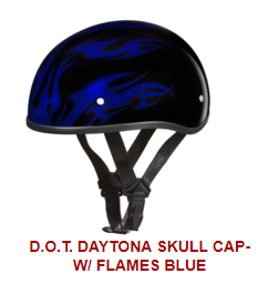 Helmet with blue tribal flame design