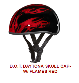 shiny black helmet with red tribal flames 