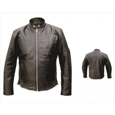 Scooter style leather coat