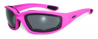 Pink riding glasses with padding