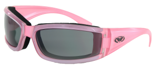 Pink riding glasses smoke lens