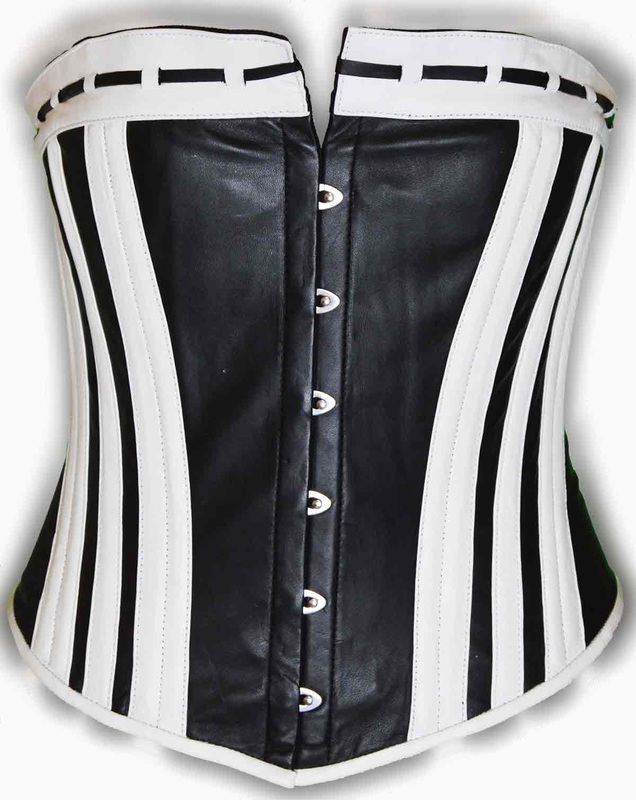Black with white stripe corset