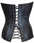 back view of laced leather corset