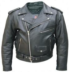Buffalo leather motorcycle jacket