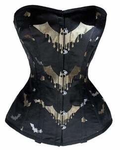 Black corset with bats up the front