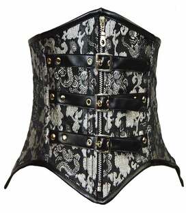 Black and silver under bust corset
