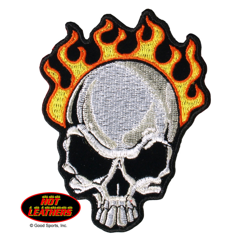 Fire skull rocker BLOUSON feu queue écusson patch 